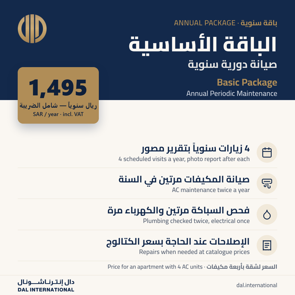 الباقة الأساسية — صيانة دورية سنوية